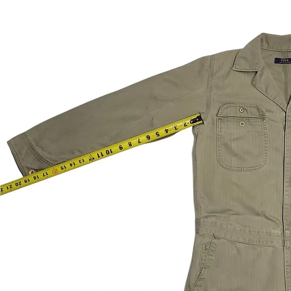 Polo Ralph Lauren Womens Olive Jumpsuit Cotton Twill Utility Long sleeve Size:4 - Picture 5 of 11